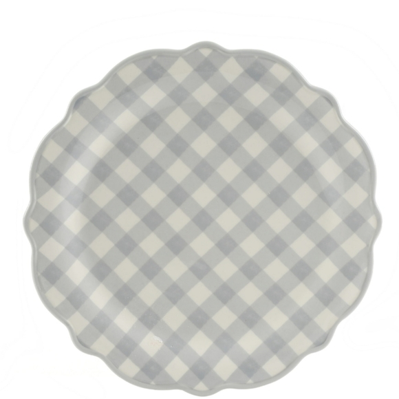 ❤️ New Pioneer Woman Gingham Grey 12-Piece Dinnerware Set - Picture 3 of 8